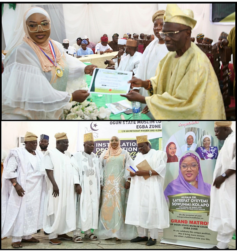 Ogun Muslim Council Installs PDP Deputy Gov Candidate Sowunmi-Kolapo as Grand Matron …Urges indigenes to reject money politics